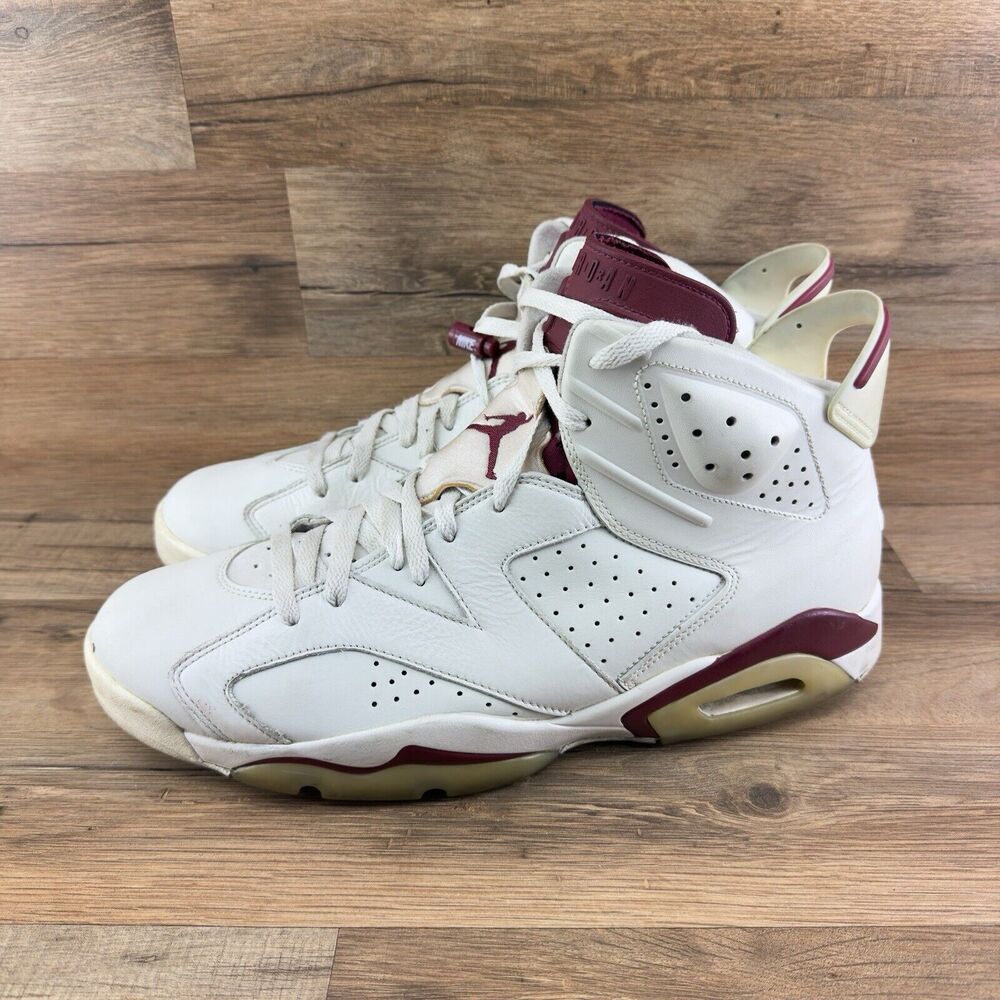 Air Jordan 6 Maroon Size 14 Mens Nike Retro White Red 384664-116